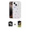 MARSİLYAN™- iPhone 14 Kılıf Odak Prime - Siyah Buffer Cam Ekran Koruyucu + PVD Metal Kamera Lens - GS