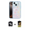 MARSİLYAN™- iPhone 14 Kılıf Odak Prime - Siyah Buffer Cam Ekran Koruyucu + PVD Metal Kamera Lens - GS