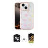 MARSİLYAN™- iPhone 14 Kılıf Odak Prime - Siyah Buffer Cam Ekran Koruyucu + PVD Metal Kamera Lens - GS
