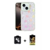 MARSİLYAN™- iPhone 14 Kılıf Odak Prime - Siyah Buffer Cam Ekran Koruyucu + PVD Metal Kamera Lens - GS