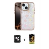 MARSİLYAN™- iPhone 14 Kılıf Odak Prime - Siyah Buffer Cam Ekran Koruyucu + PVD Metal Kamera Lens - PE