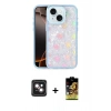MARSİLYAN™- iPhone 14 Kılıf Odak Prime - Siyah Buffer Cam Ekran Koruyucu + PVD Metal Kamera Lens - PE