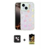 MARSİLYAN™- iPhone 14 Kılıf Odak Prime - Siyah Buffer Cam Ekran Koruyucu + PVD Metal Kamera Lens - PE