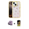 MARSİLYAN™- iPhone 14 Kılıf Odak Prime - Siyah Buffer Cam Ekran Koruyucu + Raze Metal Kamera Lens - GS