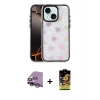 MARSİLYAN™- iPhone 14 Kılıf Odak Prime - Siyah Buffer Cam Ekran Koruyucu + Raze Metal Kamera Lens - GS