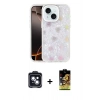 MARSİLYAN™- iPhone 14 Kılıf Odak Prime - Siyah Buffer Cam Ekran Koruyucu + Siyah PVD Metal Kamera Lens