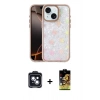 MARSİLYAN™- iPhone 14 Kılıf Odak Prime - Siyah Buffer Cam Ekran Koruyucu + Siyah PVD Metal Kamera Lens