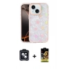MARSİLYAN™- iPhone 14 Kılıf Odak Prime - Siyah Buffer Cam Ekran Koruyucu + Siyah PVD Metal Kamera Lens