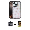 MARSİLYAN™- iPhone 14 Kılıf Odak Prime - Siyah Buffer Cam Ekran Koruyucu + Siyah PVD Metal Kamera Lens