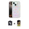 MARSİLYAN™- iPhone 14 Kılıf Odak Prime - Siyah Buffer Cam Ekran Koruyucu + Siyah PVD Metal Kamera Lens