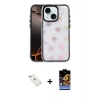 MARSİLYAN™- iPhone 14 Kılıf Odak Prime - Siyah Buffer Hayalet Cam Ekran Koruyucu + Diamond Kamera Lens - SABE