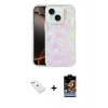 MARSİLYAN™- iPhone 14 Kılıf Odak Prime - Siyah Buffer Hayalet Cam Ekran Koruyucu + Diamond Kamera Lens - SABE