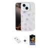 MARSİLYAN™- iPhone 14 Kılıf Odak Prime - Siyah Buffer Hayalet Cam Ekran Koruyucu + Diamond Kamera Lens - SABE