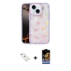 MARSİLYAN™- iPhone 14 Kılıf Odak Prime - Siyah Buffer Hayalet Cam Ekran Koruyucu + Diamond Kamera Lens - SABE