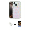 MARSİLYAN™- iPhone 14 Kılıf Odak Prime - Siyah Buffer Hayalet Cam Ekran Koruyucu + Diamond Kamera Lens - YL