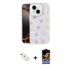 MARSİLYAN™- iPhone 14 Kılıf Odak Prime - Siyah Buffer Hayalet Cam Ekran Koruyucu + Diamond Kamera Lens - YL