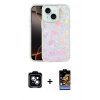 MARSİLYAN™- iPhone 14 Kılıf Odak Prime - Siyah Buffer Hayalet Cam Ekran Koruyucu + PVD Metal Kamera Lens - MI