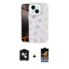 MARSİLYAN™- iPhone 14 Kılıf Odak Prime - Siyah Buffer Hayalet Cam Ekran Koruyucu + PVD Metal Kamera Lens - MI