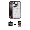 MARSİLYAN™- iPhone 14 Kılıf Odak Prime - Siyah Buffer Hayalet Cam Ekran Koruyucu + PVD Metal Kamera Lens - MI