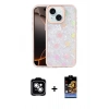 MARSİLYAN™- iPhone 14 Kılıf Odak Prime - Siyah Buffer Hayalet Cam Ekran Koruyucu + PVD Metal Kamera Lens - GS