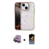 MARSİLYAN™- iPhone 14 Kılıf Odak Prime - Siyah Buffer Hayalet Cam Ekran Koruyucu + Raze Metal Kamera Lens - SH