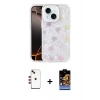 MARSİLYAN™- iPhone 14 Kılıf Odak Prime - Siyah Buffer Hayalet Cam Ekran Koruyucu + Shine Kamera Lens - KI