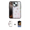 MARSİLYAN™- iPhone 14 Kılıf Odak Prime - Siyah Buffer Hayalet Cam Ekran Koruyucu + Shine Kamera Lens - KI
