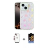 MARSİLYAN™- iPhone 14 Kılıf Odak Prime - Siyah Buffer Hayalet Cam Ekran Koruyucu + Shine Kamera Lens - KI