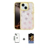 MARSİLYAN™- iPhone 14 Kılıf Odak Prime - Siyah Buffer Hayalet Cam Ekran Koruyucu + Shine Kamera Lens - YL