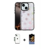 MARSİLYAN™- iPhone 14 Kılıf Odak Prime - Siyah Buffer Hayalet Cam Ekran Koruyucu + Shine Kamera Lens - YL