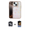 MARSİLYAN™- iPhone 14 Kılıf Odak Prime - Siyah Buffer Hayalet Cam Ekran Koruyucu + PVD Metal Kamera Lens - SH