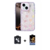 MARSİLYAN™- iPhone 14 Kılıf Odak Prime - Siyah Buffer Hayalet Cam Ekran Koruyucu + PVD Metal Kamera Lens - SH