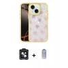 MARSİLYAN™- iPhone 14 Kılıf Odak Prime - Siyah Joko Magic 5D Cam + Siyah PVD Metal Kamera Lens