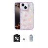 MARSİLYAN™- iPhone 14 Kılıf Odak Prime - Siyah Joko Magic 5D Cam + Yeşil PVD Metal Kamera Lens