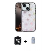 MARSİLYAN™- iPhone 14 Kılıf Odak Prime - Siyah Joko Magic 5D Cam + Yeşil PVD Metal Kamera Lens