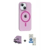 MARSİLYAN™- iPhone 14 Kılıf Pusula Form Özel Seri - Şeffaf Royal Nano Ekran Koruyucu + Raze Metal Kamera Lens - GS