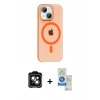 MARSİLYAN™- iPhone 14 Kılıf Pusula Form Özel Seri - Şeffaf Royal Nano Ekran Koruyucu + PVD Metal Kamera Lens - YL