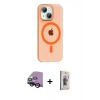 MARSİLYAN™- iPhone 14 Kılıf Pusula Form Özel Seri - Siyah Bilvis 3D Cam Ekran Koruyucu + Raze Metal Kamera Lens - SH
