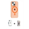 MARSİLYAN™- iPhone 14 Kılıf Pusula Form Özel Seri - Siyah Bilvis 3D Cam Ekran Koruyucu + Shine Kamera Lens - MI