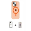 MARSİLYAN™- iPhone 14 Kılıf Pusula Form Özel Seri - Siyah Bilvis 3D Cam Ekran Koruyucu + Shine Kamera Lens - GD
