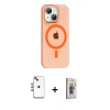 MARSİLYAN™- iPhone 14 Kılıf Pusula Form Özel Seri - Siyah Bilvis 3D Cam Ekran Koruyucu + Shine Kamera Lens - GI