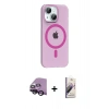 MARSİLYAN™- iPhone 14 Kılıf Pusula Form Özel Seri - Siyah Bilvis 3D Mat Cam Ekran Koruyucu + Raze Metal Kamera Lens - SH