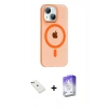 MARSİLYAN™- iPhone 14 Kılıf Pusula Form Özel Seri - Siyah Bilvis 5in1 3D Magic Cam Ekran Koruyucu + Diamond Kamera Lens - YL
