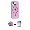 MARSİLYAN™- iPhone 14 Kılıf Pusula Form Özel Seri - Siyah Bilvis 5in1 3D Magic Cam Ekran Koruyucu + Raze Metal Kamera Lens - KI