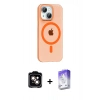 MARSİLYAN™- iPhone 14 Kılıf Pusula Form Özel Seri - Siyah Bilvis 5in1 3D Magic Cam Ekran Koruyucu + PVD Metal Kamera Lens - TU