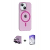 MARSİLYAN™- iPhone 14 Kılıf Pusula Form Özel Seri - Siyah Bilvis 5in1 3D Magic Cam Ekran Koruyucu + Raze Metal Kamera Lens - SH