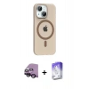 MARSİLYAN™- iPhone 14 Kılıf Pusula Form Özel Seri - Siyah Bilvis 5in1 3D Magic Cam Ekran Koruyucu + Raze Metal Kamera Lens - SH