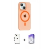 MARSİLYAN™- iPhone 14 Kılıf Pusula Form Özel Seri - Siyah Bilvis 5in1 3D Magic Cam Ekran Koruyucu + Shine Kamera Lens - GI