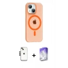 MARSİLYAN™- iPhone 14 Kılıf Pusula Form Özel Seri - Siyah Bilvis 5in1 3D Magic Cam Ekran Koruyucu + Shine Kamera Lens - SH