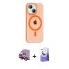 MARSİLYAN™- iPhone 14 Kılıf Pusula Form Özel Seri - Siyah Bilvis 5in1 5D Magic Hayalet Cam Ekran Koruyucu + Raze Metal Kamera Lens - KI